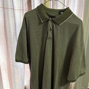 George Olive Polo Shirt with White Trim